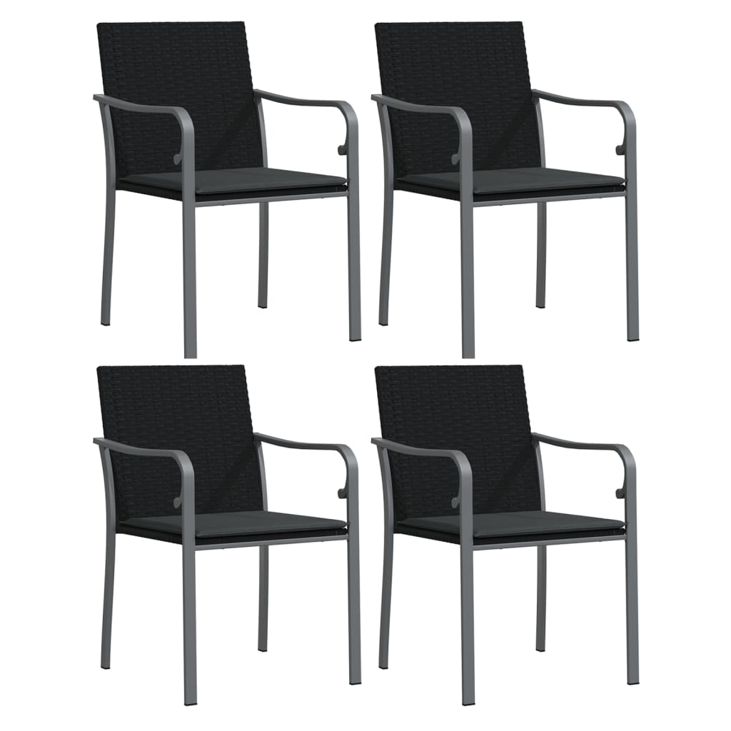 Spisebordssæt Til Haven 9 Dele Med Hynder Polyrattan Og Stål