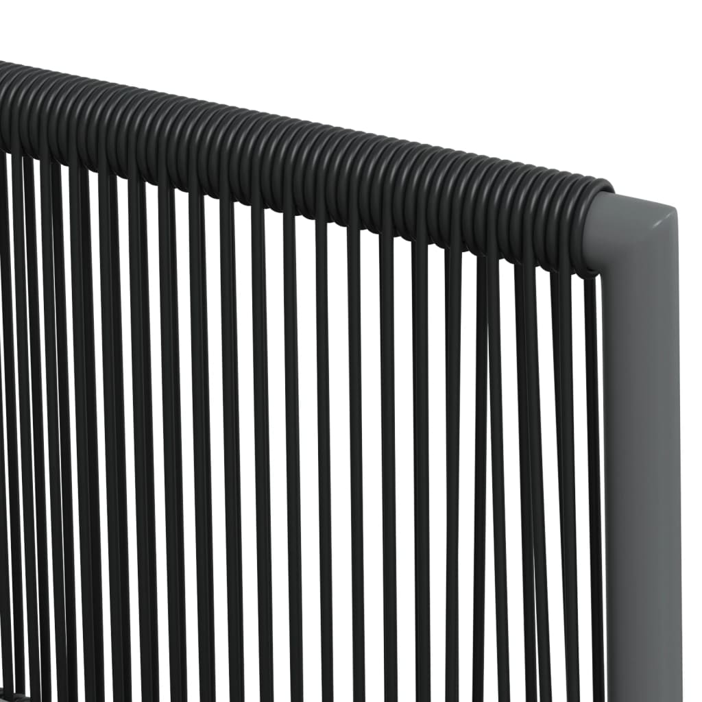 Spisebordssæt Til Haven 9 Dele M. Hynder Polyrattan + Stål Sort