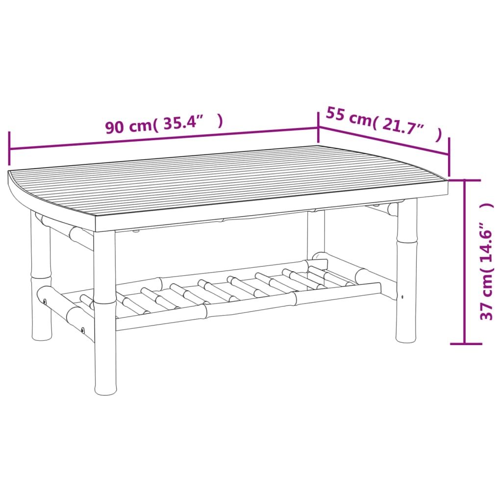 Havebord 90x55x37 Cm Bambus - Billede 7