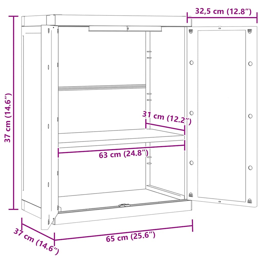 Haveskab 65x37x85/165 Cm Pp Grå Og Sort - Billede 12