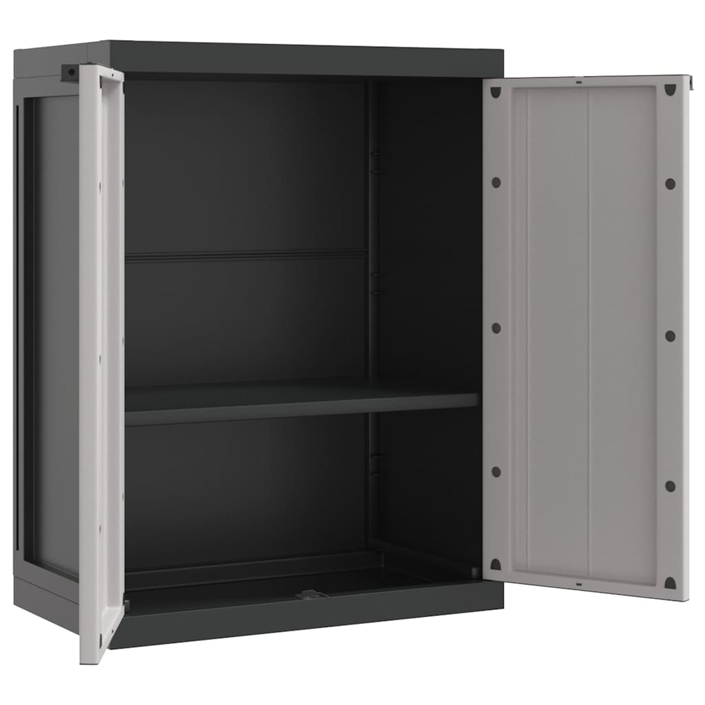 Haveskab 65x37x85/165 Cm Pp Grå Og Sort - Billede 6