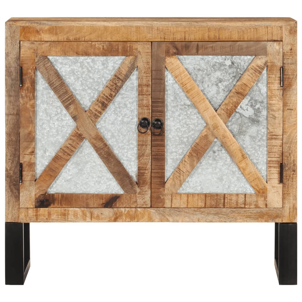 Skænk 80x30x71 Cm Massivt Ru Mangotræ Og Metal - Billede 3