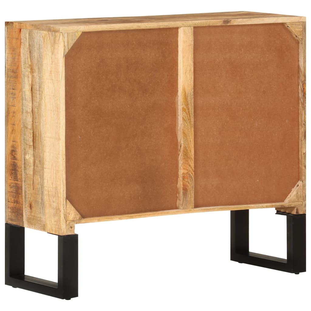 Skænk 80x30x71 Cm Massivt Ru Mangotræ Og Metal - Billede 4