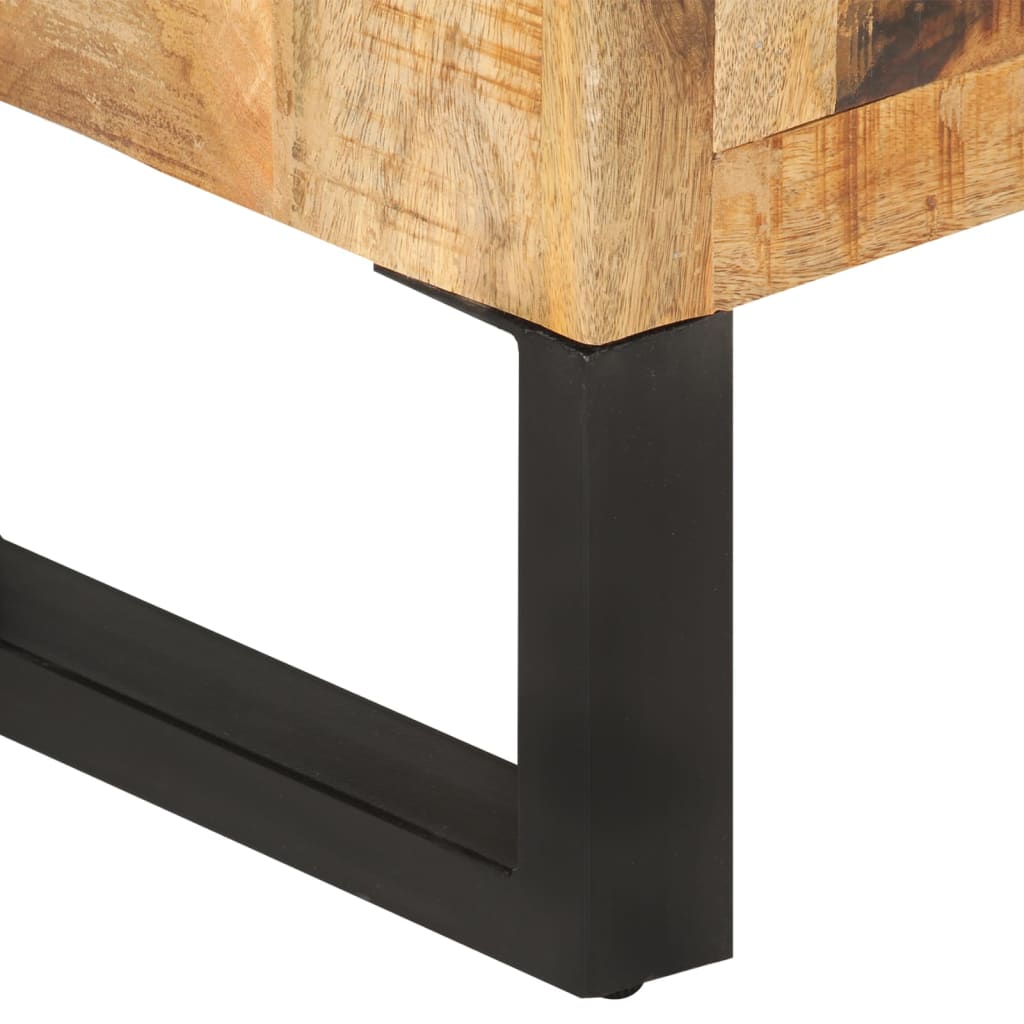 Skænk 80x30x71 Cm Massivt Ru Mangotræ Og Metal - Billede 6