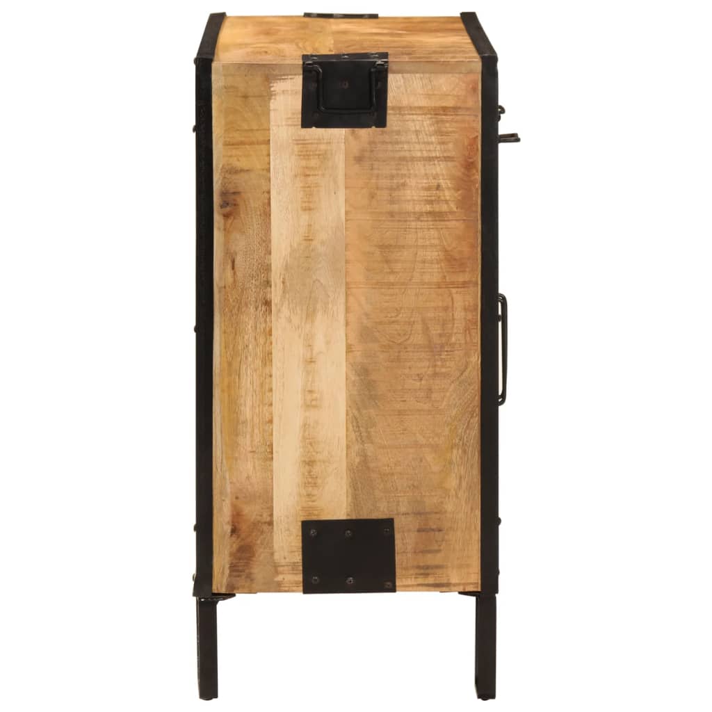 Skænk 80x31x66 Cm Massivt Ru Mangotræ Og Metal - Billede 4