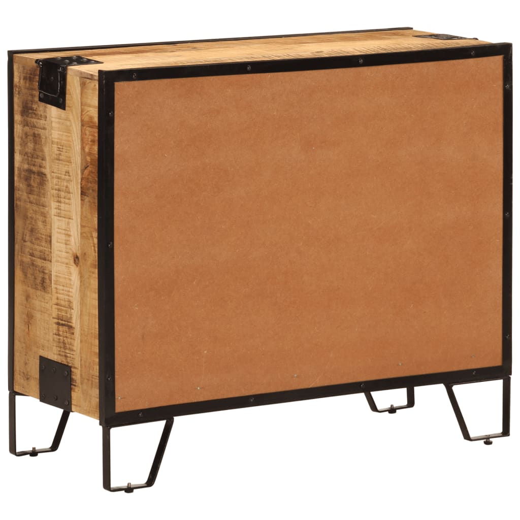 Skænk 80x31x66 Cm Massivt Ru Mangotræ Og Metal - Billede 5