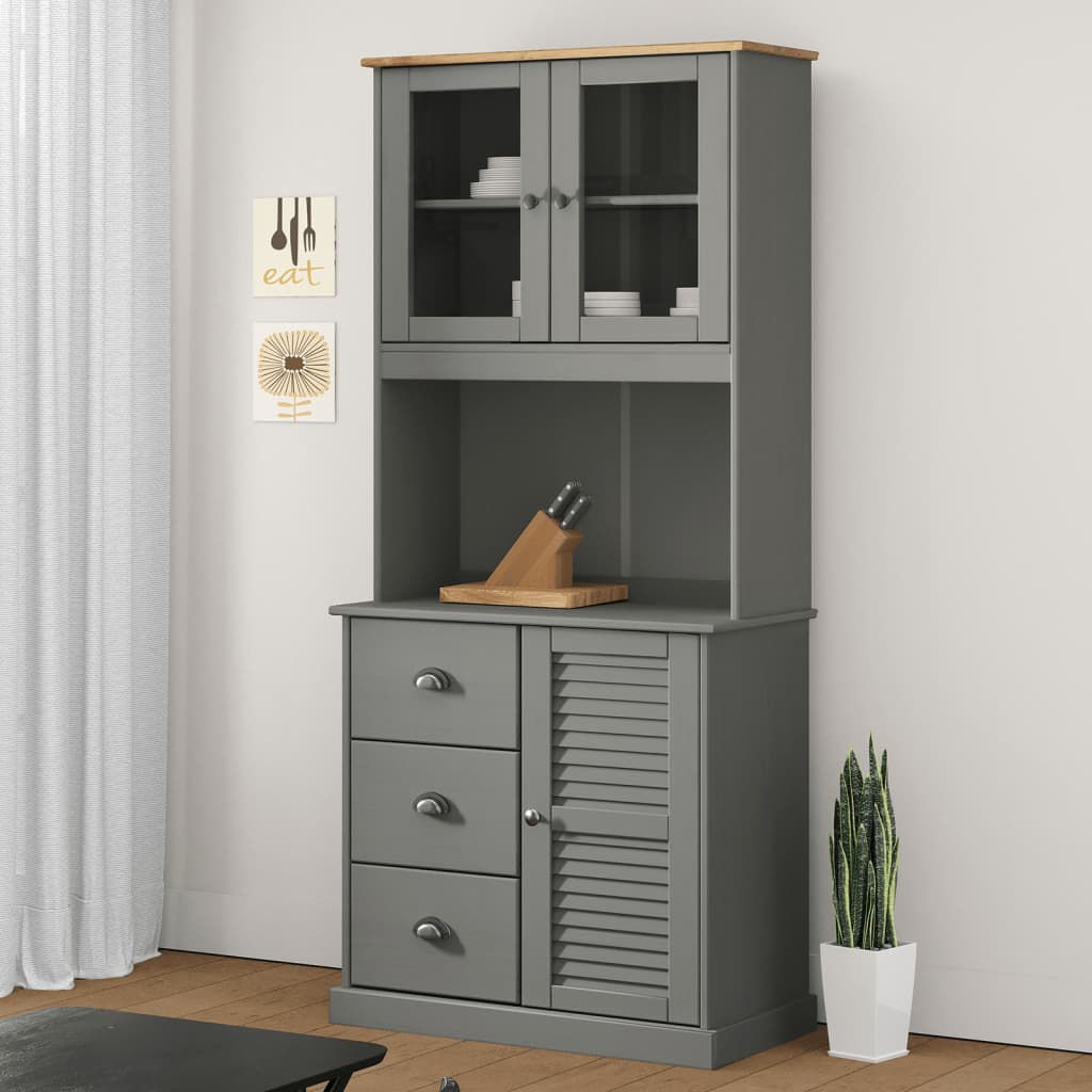 Skænk Vigo 78X40X175 Cm Massivt Fyrretræ