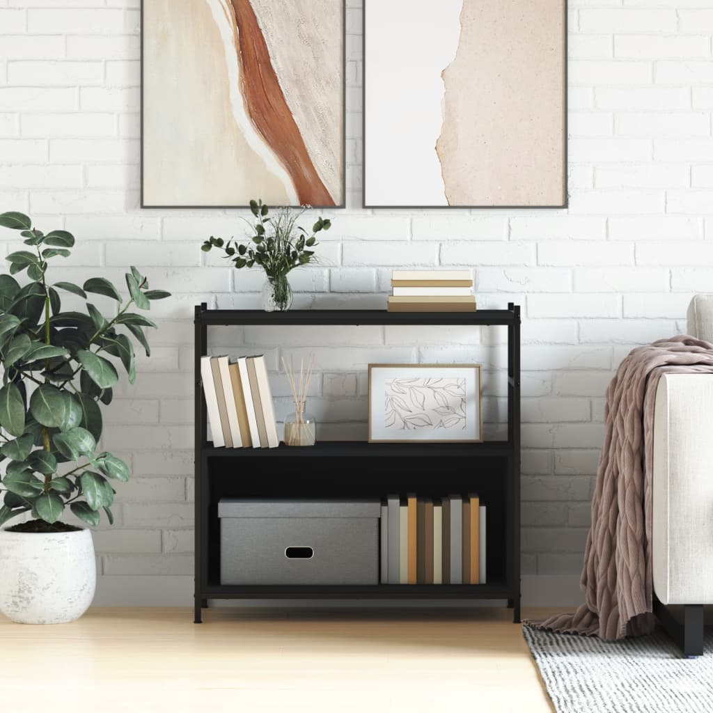 Bogreol 80x30x78,5 Cm Konstrueret Træ Og Jern - Variant 832793