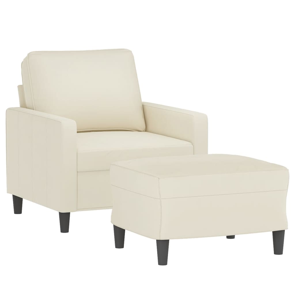 Sofastol Med Fodskammel 60 Cm Velour