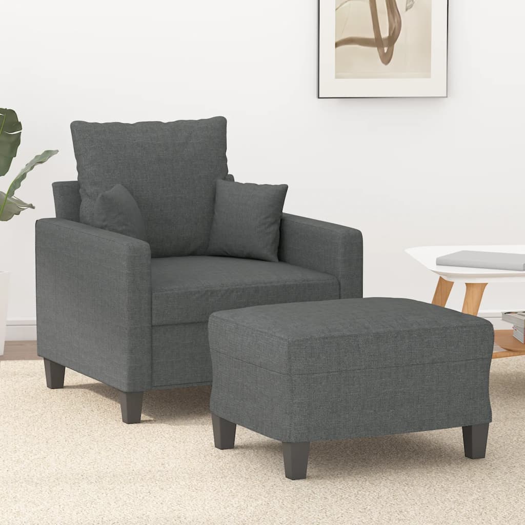 Sofastol Med Fodskammel 60 Cm Stof