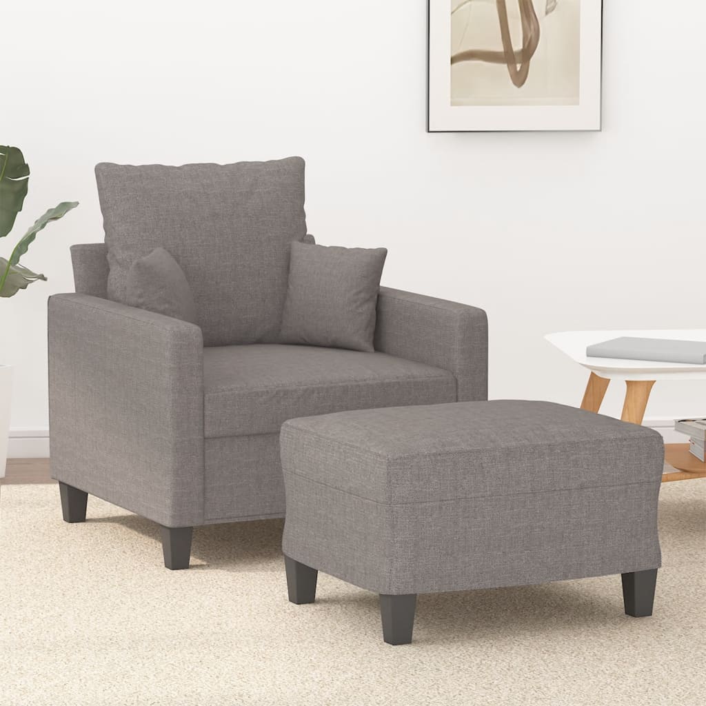 Sofastol Med Fodskammel 60 Cm Stof