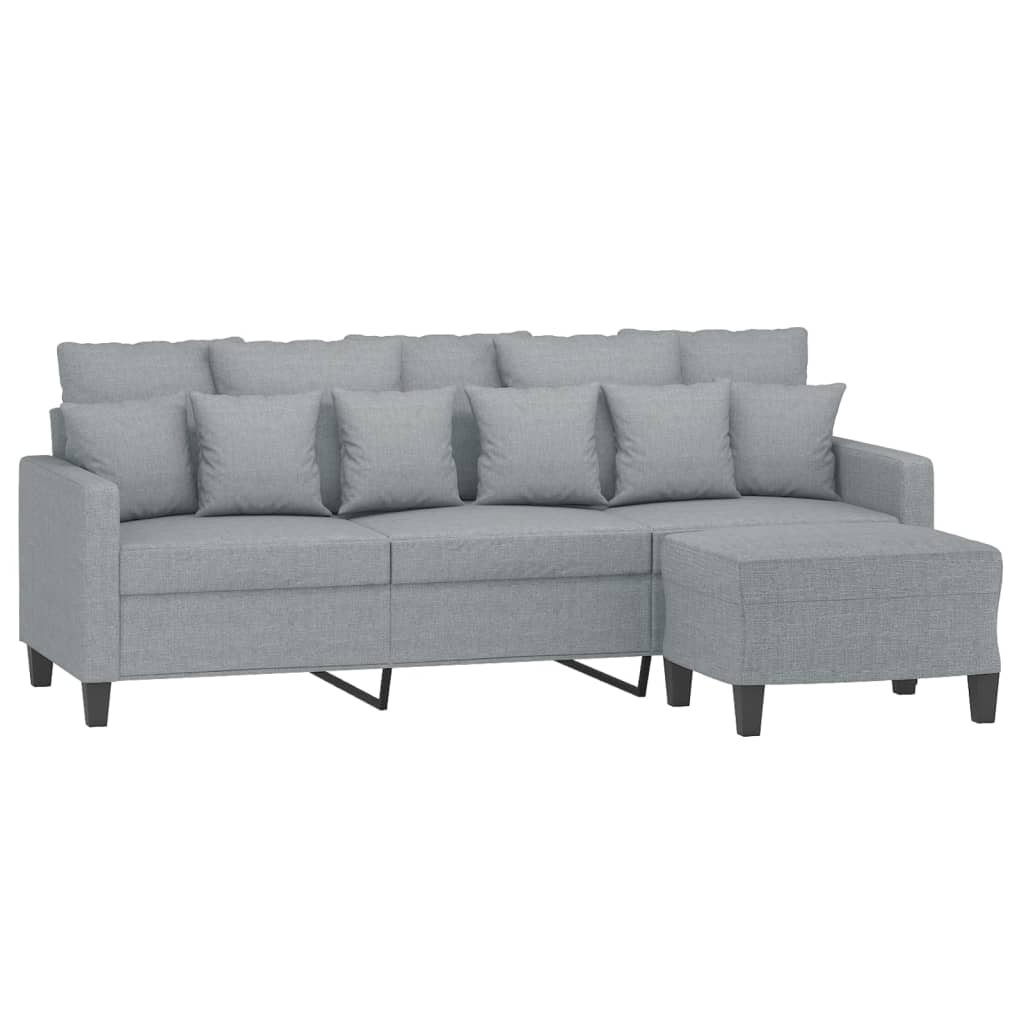 3-Personers Sofa Med Fodskammel 180 Cm Stof