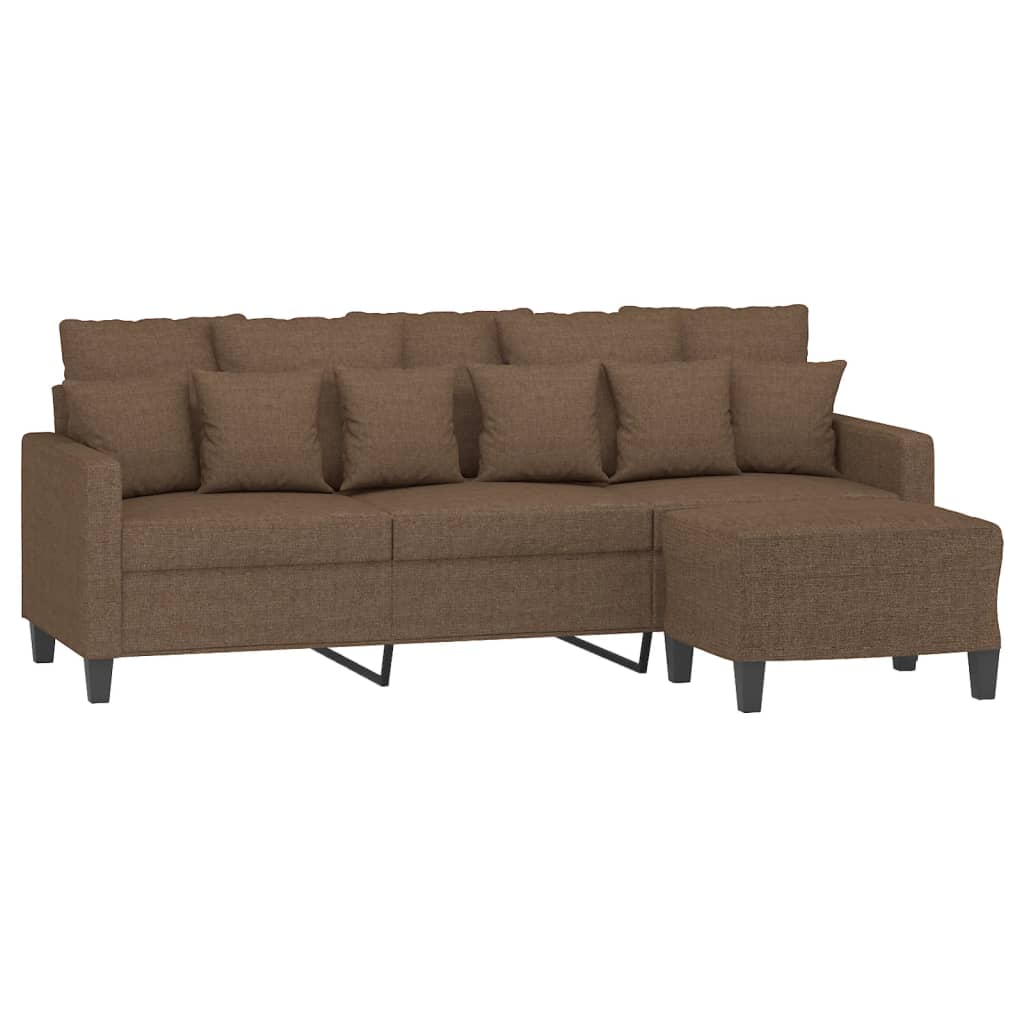 3-Personers Sofa Med Fodskammel 180 Cm Stof