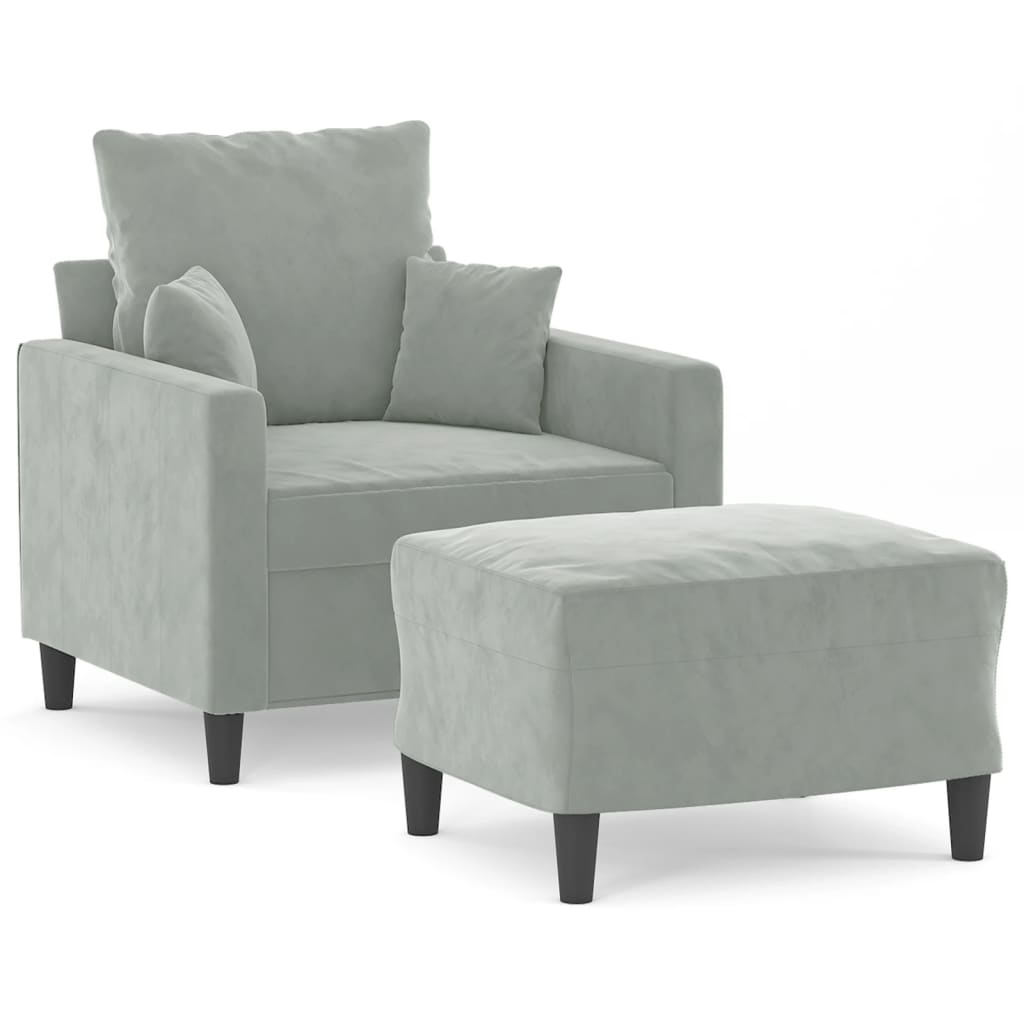 Sofastol Med Fodskammel 60 Cm Velour