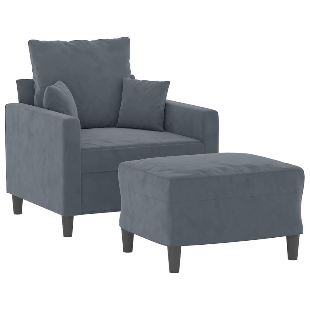 Sofastol Med Fodskammel 60 Cm Velour