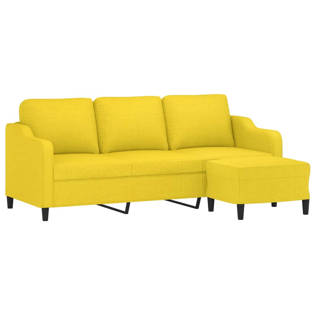 3-Personers Sofa Med Fodskammel 180 Cm Stof