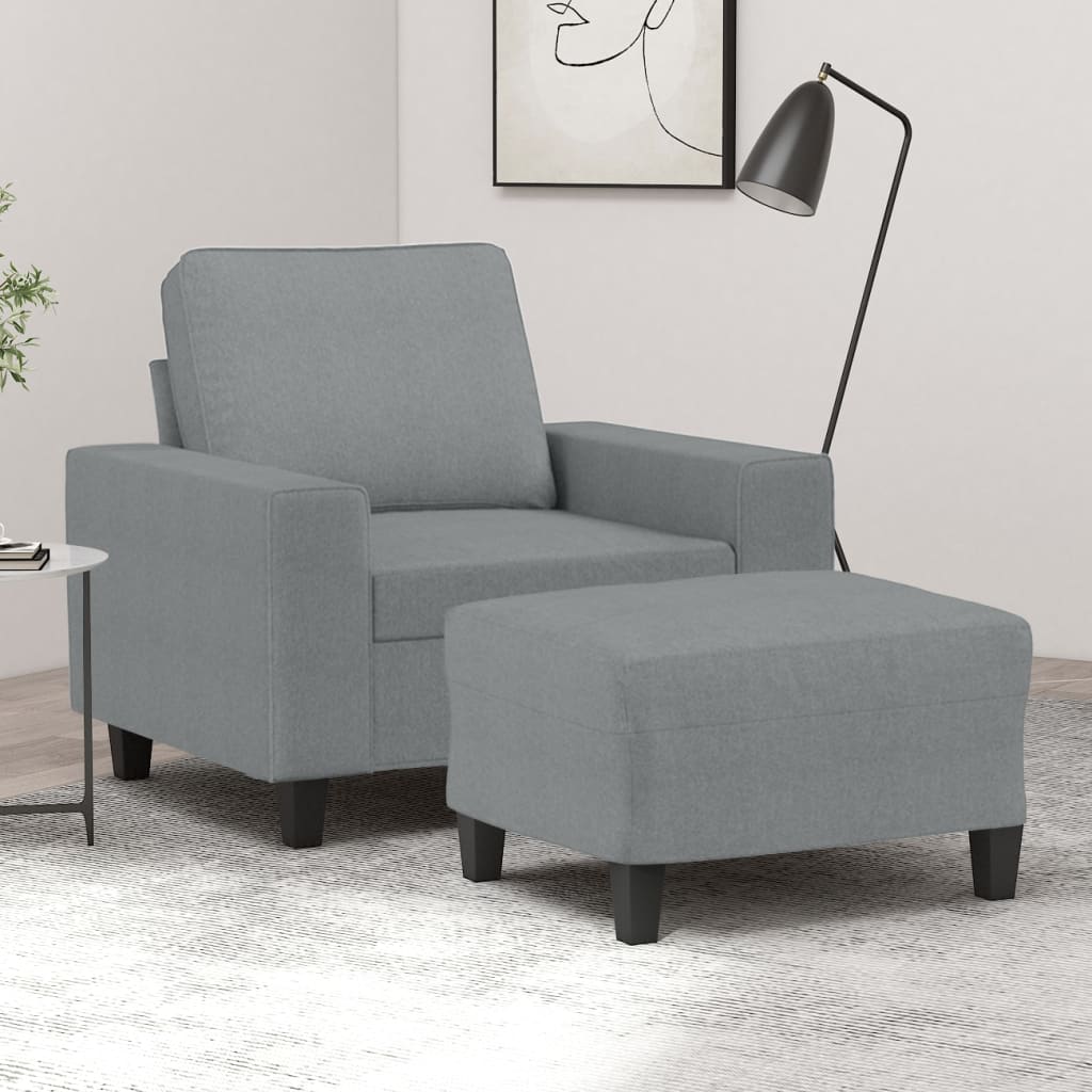 Sofastol Med Fodskammel 60 Cm Stof