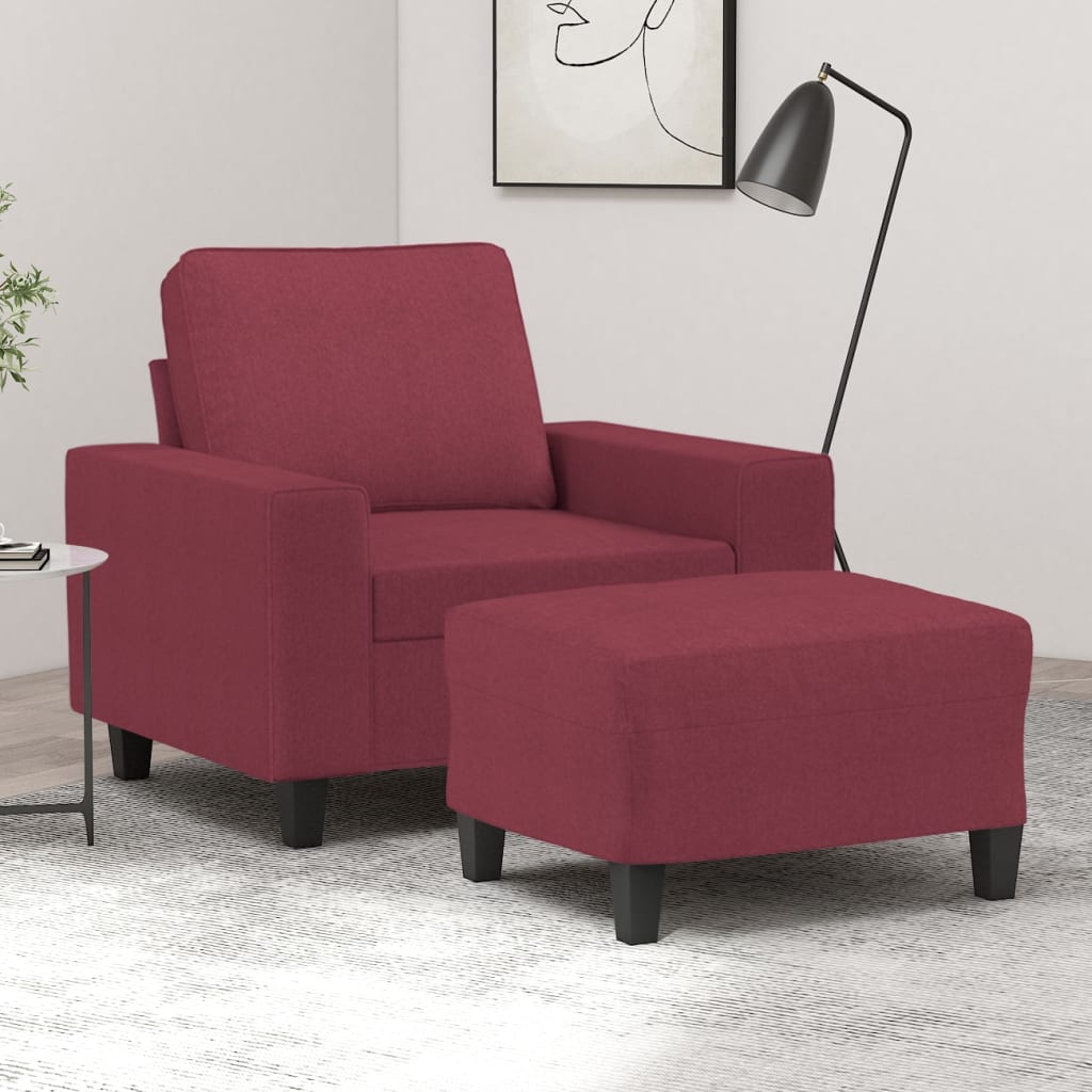 Sofastol Med Fodskammel 60 Cm Stof