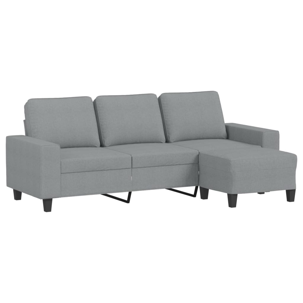 3-Personers Sofa Med Fodskammel 180 Cm Stof