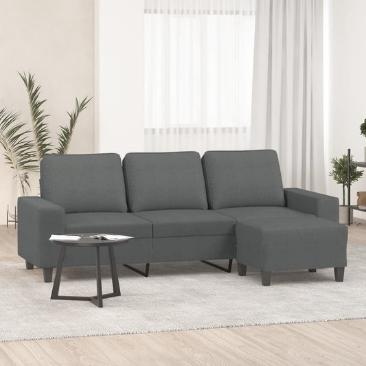 3-Personers Sofa Med Fodskammel 180 Cm Stof