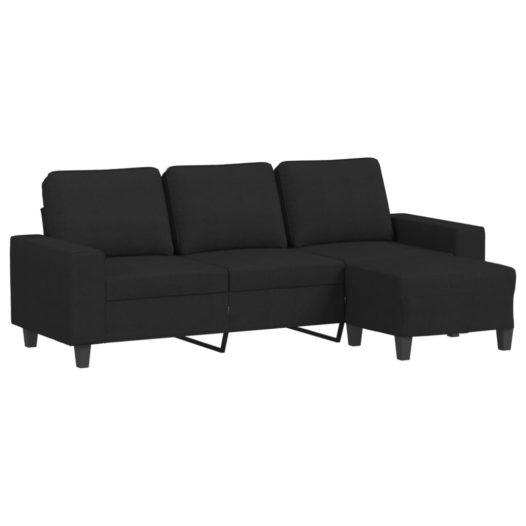 3-Personers Sofa Med Fodskammel 180 Cm Stof