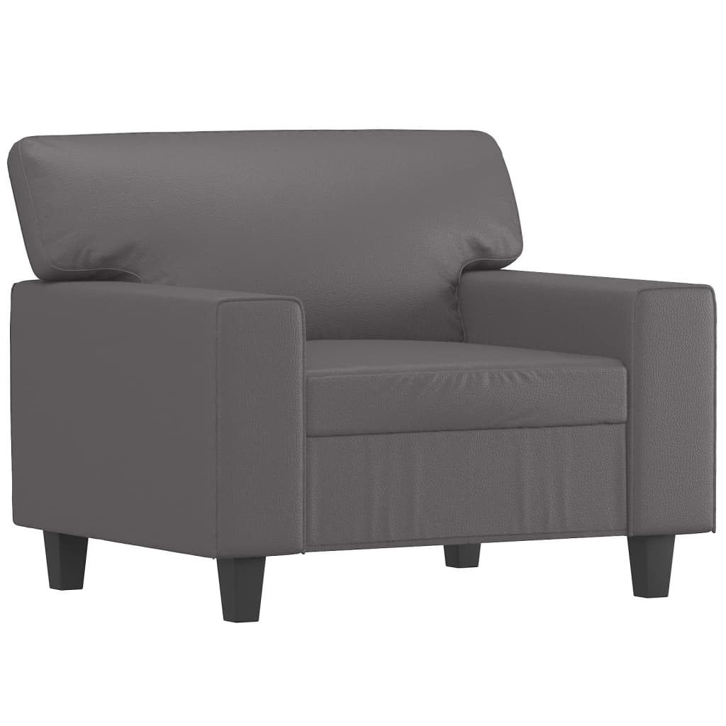 Sofastol Med Fodskammel 60 Cm Kunstlæder