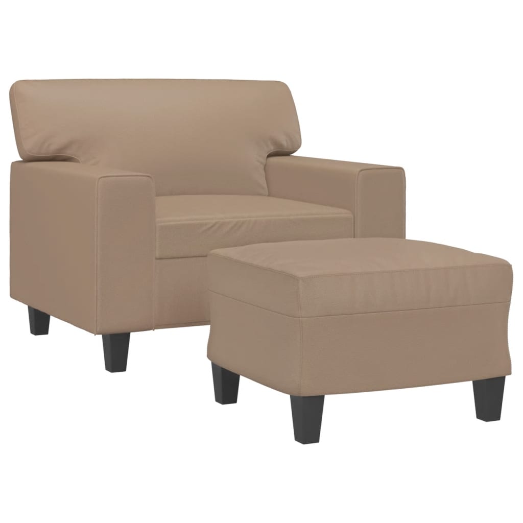 Sofastol Med Fodskammel 60 Cm Kunstlæder