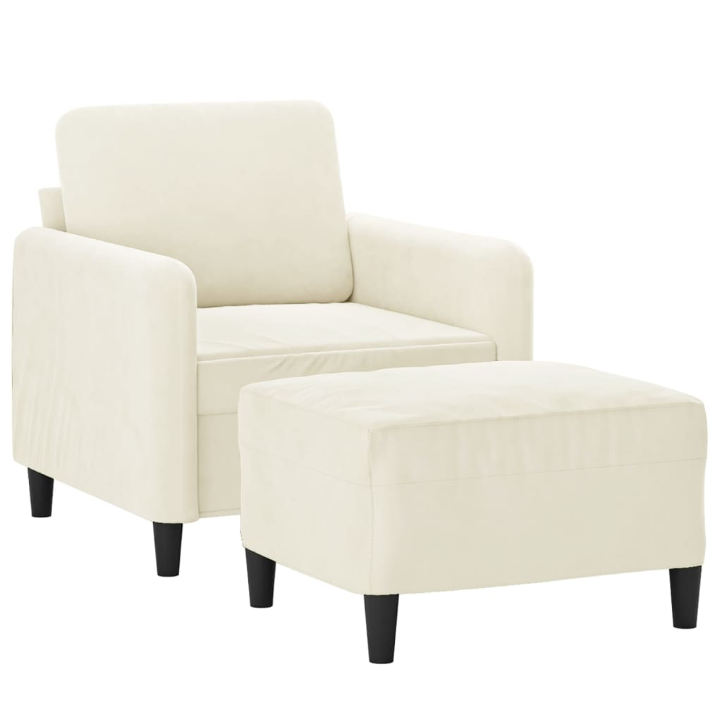 Sofastol Med Fodskammel 60 Cm Velour