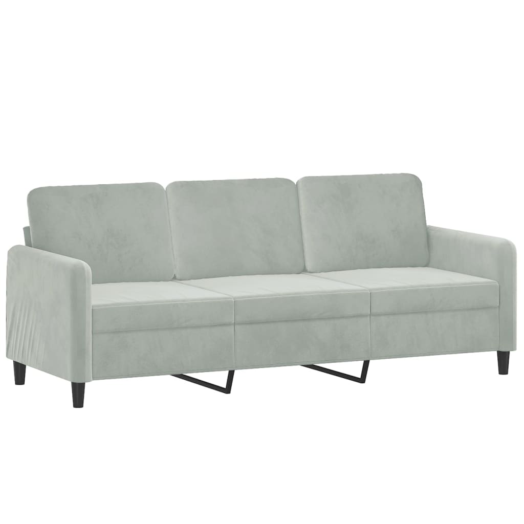 3-Personers Sofa Med Fodskammel 180 Cm Velour