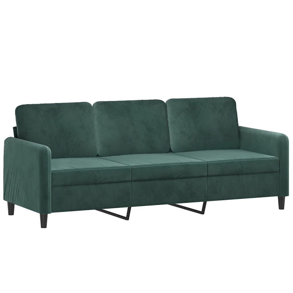 3-Personers Sofa Med Fodskammel 180 Cm Velour