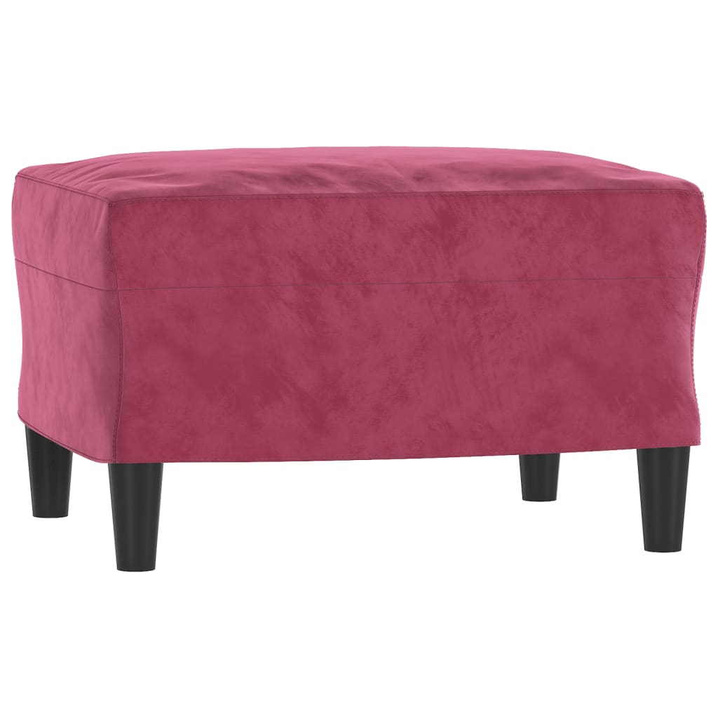 3-Personers Sofa Med Fodskammel 180 Cm Velour