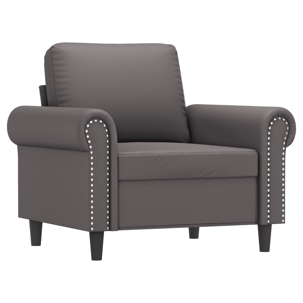 Sofastol Med Fodskammel 60 Cm Kunstlæder