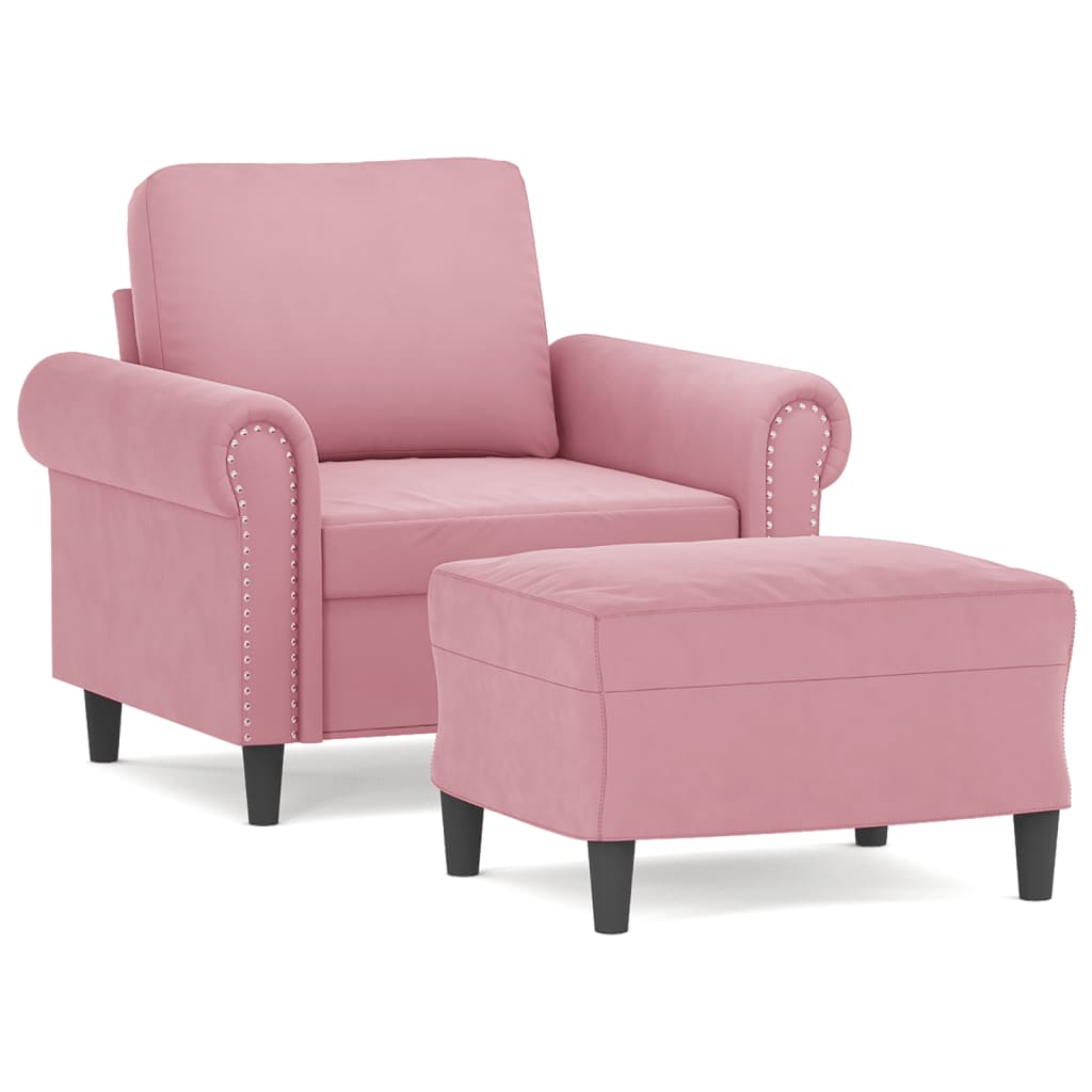 Sofastol Med Fodskammel 60 Cm Velour