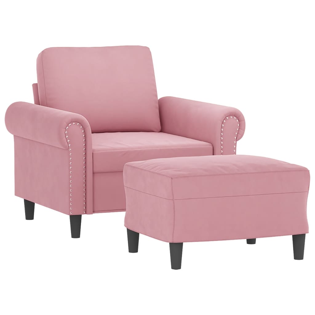 Sofastol Med Fodskammel 60 Cm Velour
