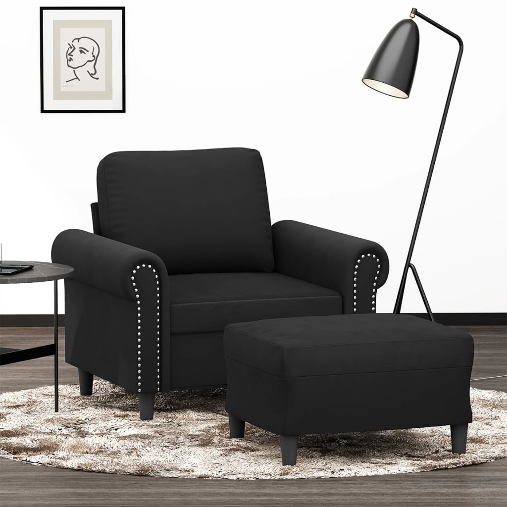 Sofastol Med Fodskammel 60 Cm Velour