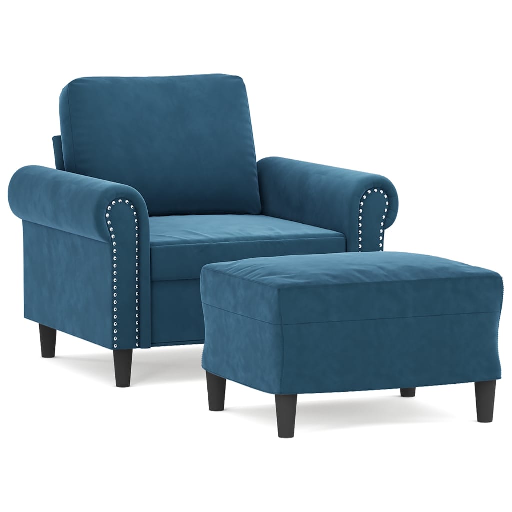 Sofastol Med Fodskammel 60 Cm Velour