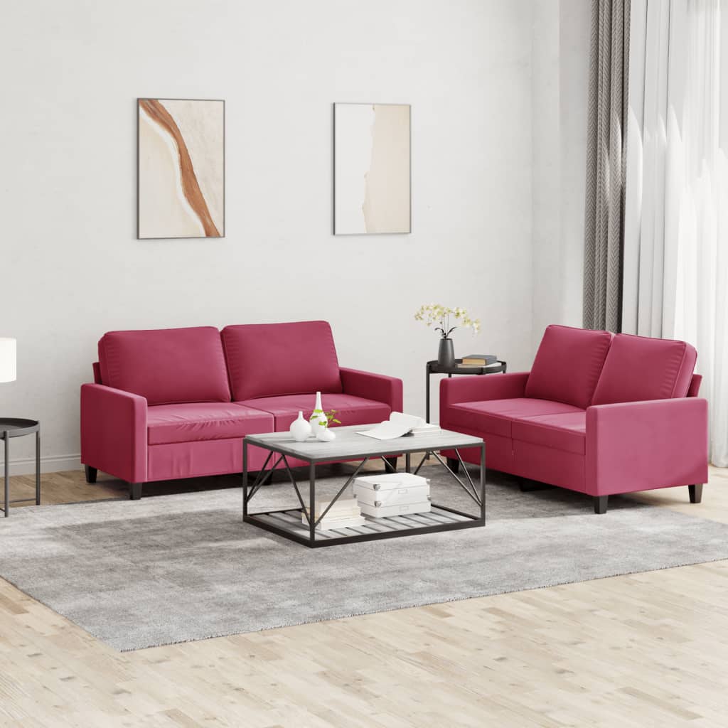 Sofasæt 2 Dele Med Hynder Velour - Variant 3201500