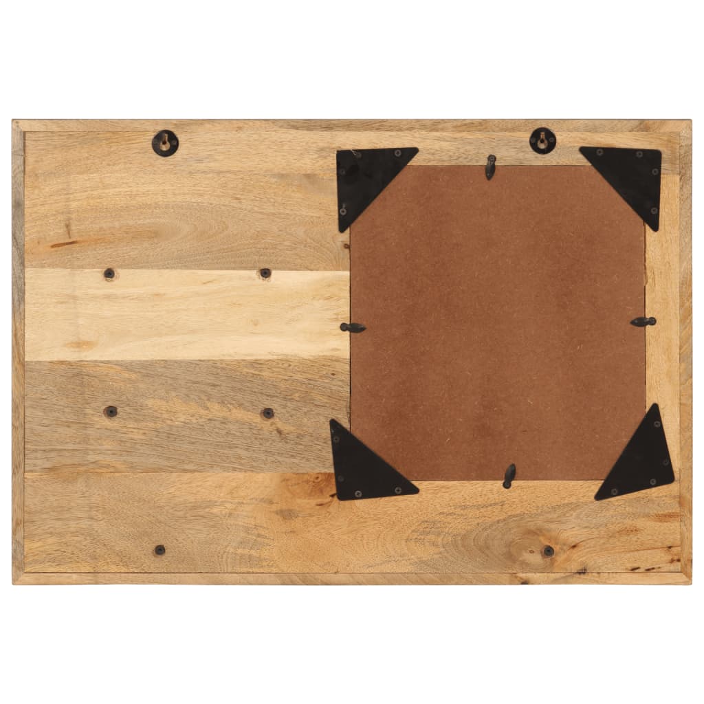 Spejl Med Hylder 80x8x55 Cm Glas Og Massivt Mangotræ - Billede 3