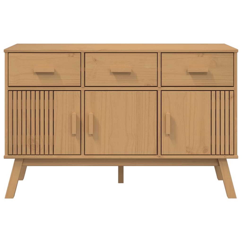 Skænk Olden 114x43x73,5 Cm Massivt Fyrretræ Brun - Billede 8