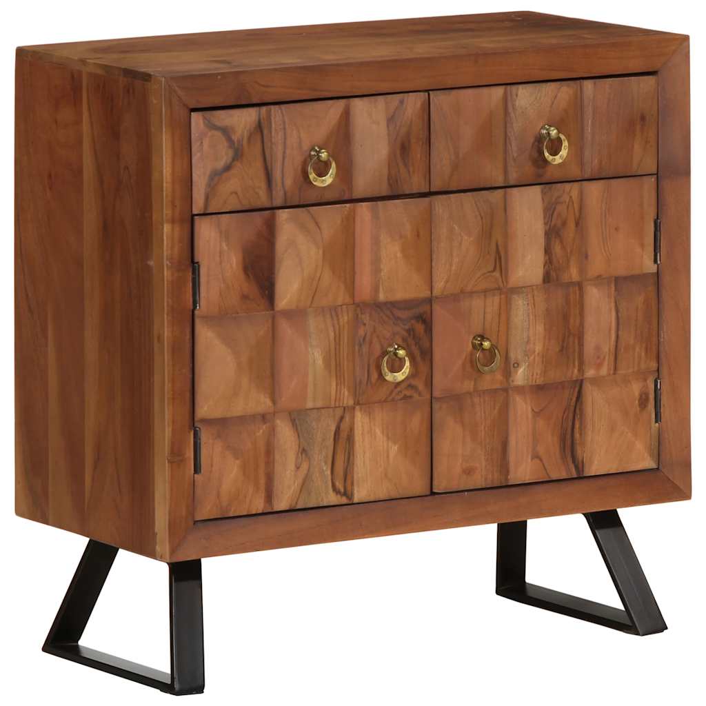 Skuffeskab Honningbrun 70X35X70 Cm Massivt Træ Akacie