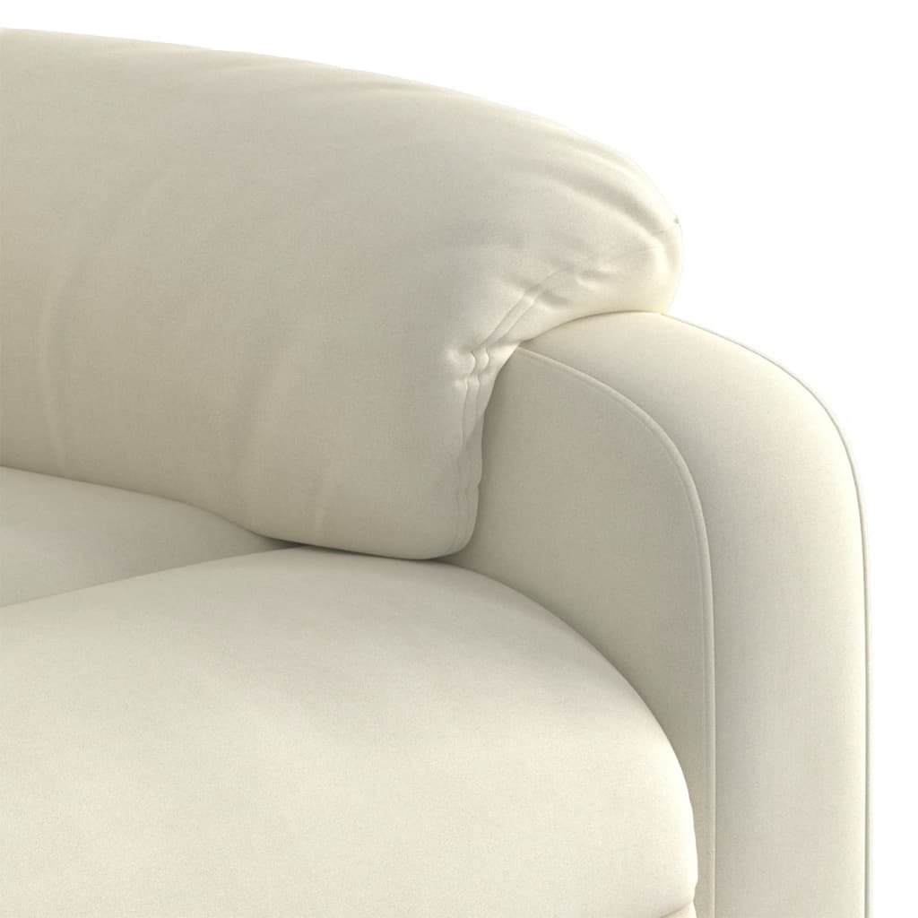 Lænestol Velour Farvet Creme