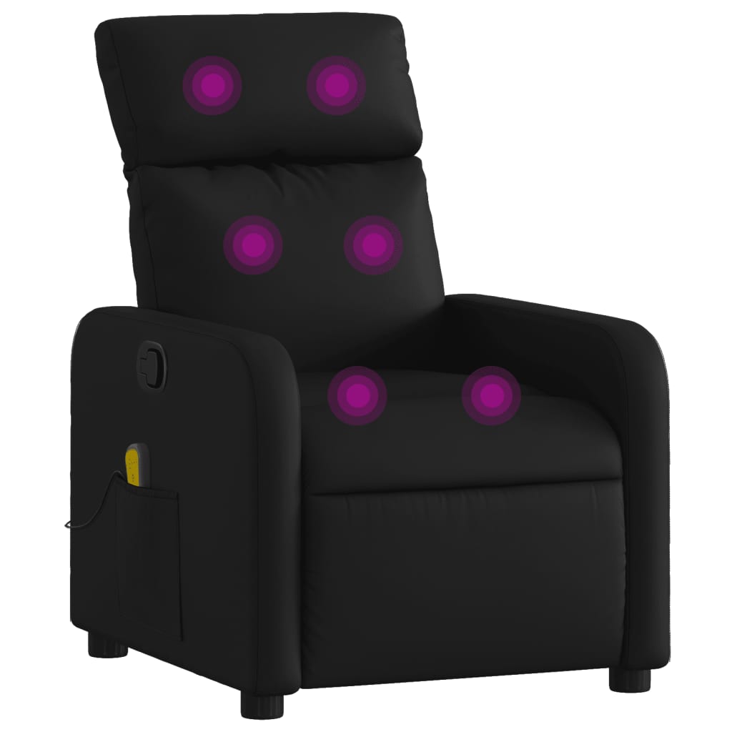 Massagestol Sort Kunstlæder - Billede 2