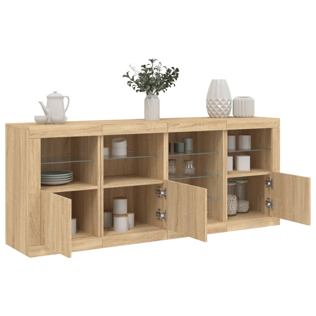 Skænk Med Led-Lys 164X37X67 Cm