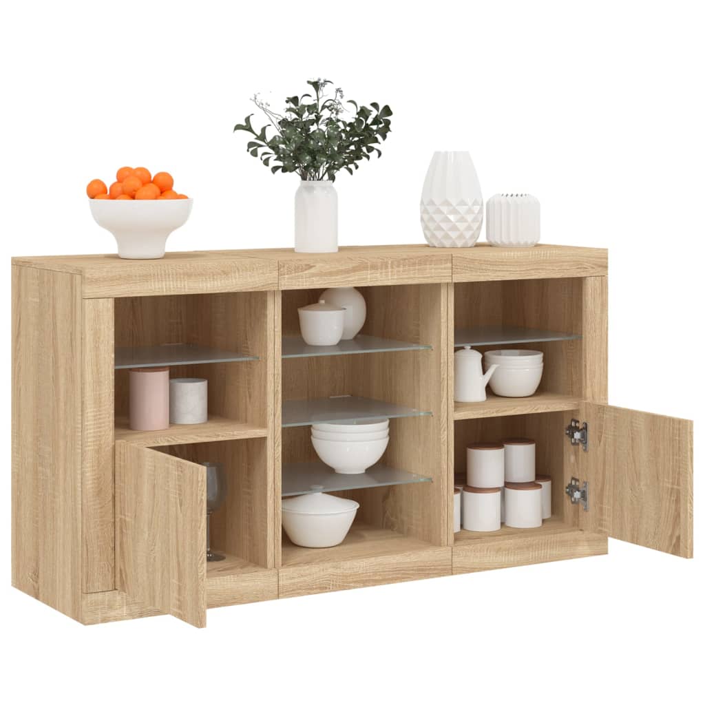 Skænk Med Led-Lys 123X37X67 Cm