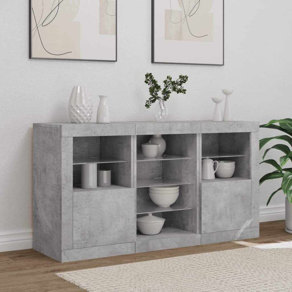 Skænk Med Led-Lys 123X37X67 Cm