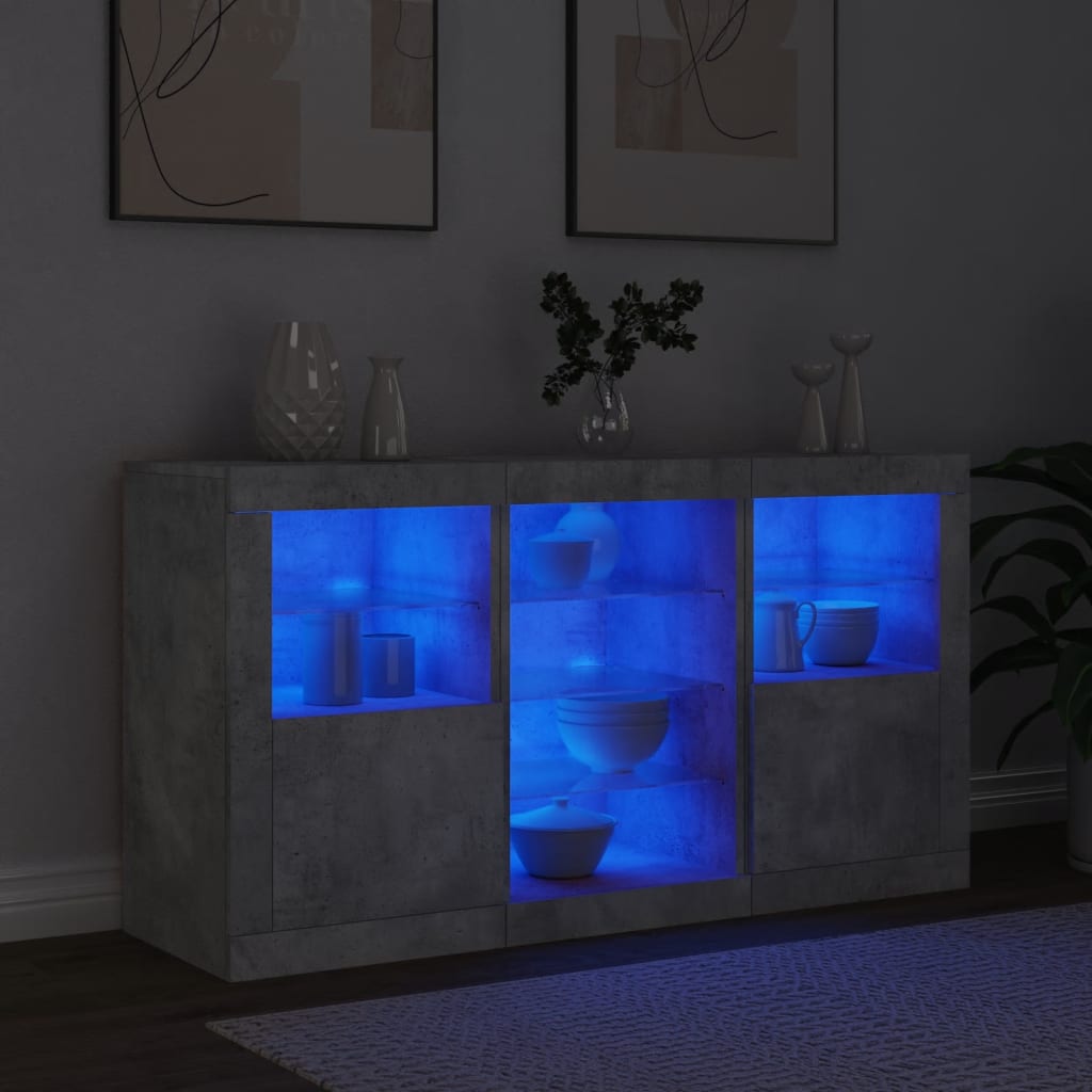 Skænk Med Led-Lys 123X37X67 Cm