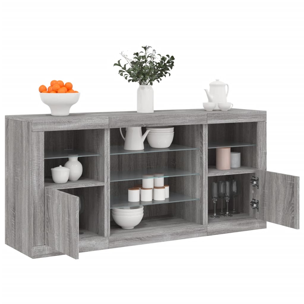 Skænk Med Led-Lys 142,5X37X67 Cm