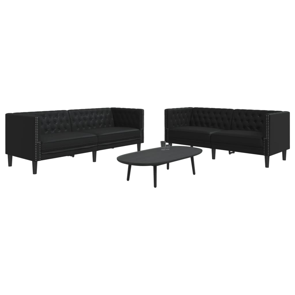 2-personers Chesterfield-sofasæt Kunstlæder - Variant 3209274