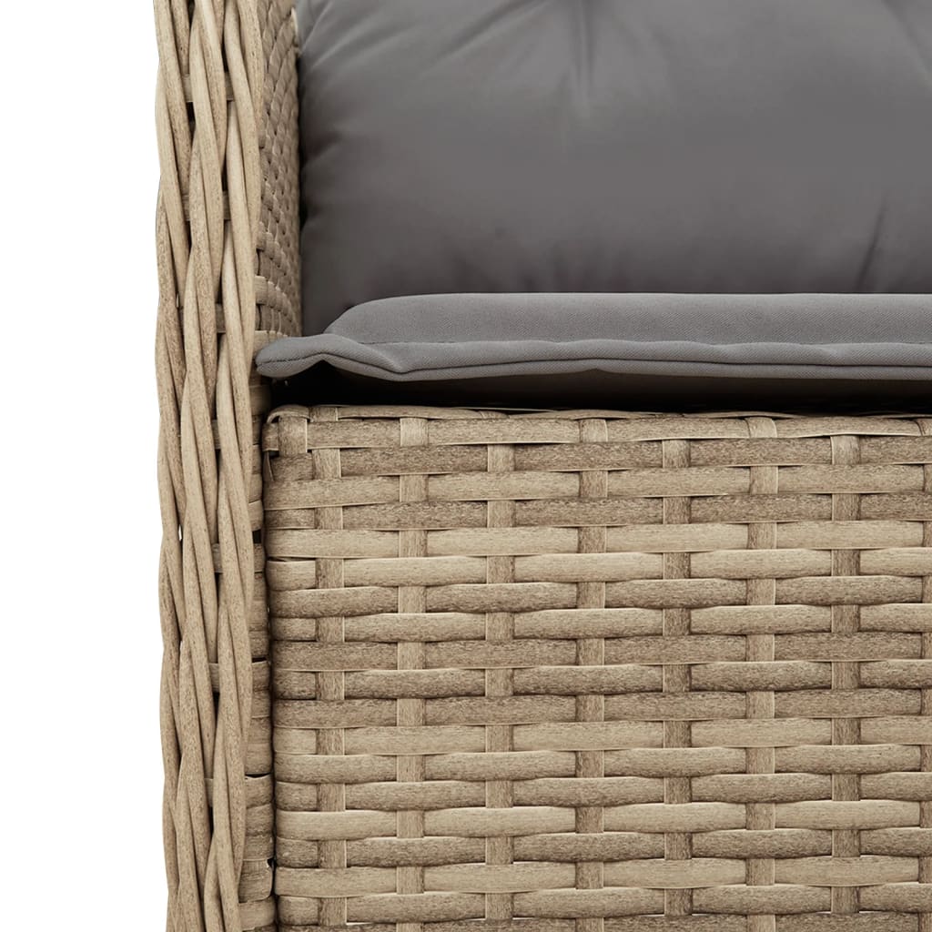 Spisebordssæt Til Haven 3 Dele Med Hynder Polyrattan Beige