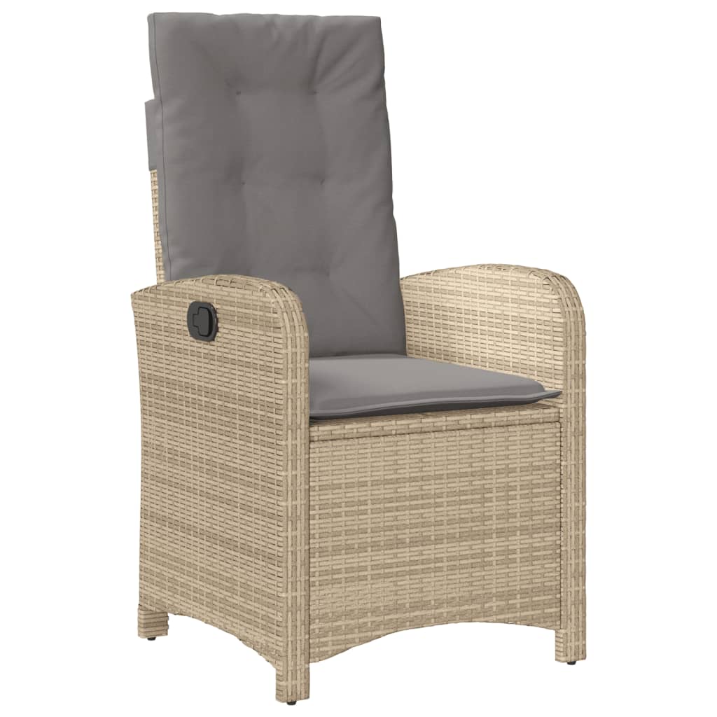 Spisebordssæt Til Haven 7 Dele Med Hynder Polyrattan Beige